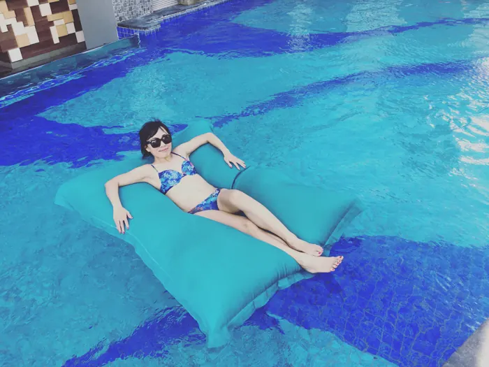 Floating in a pool