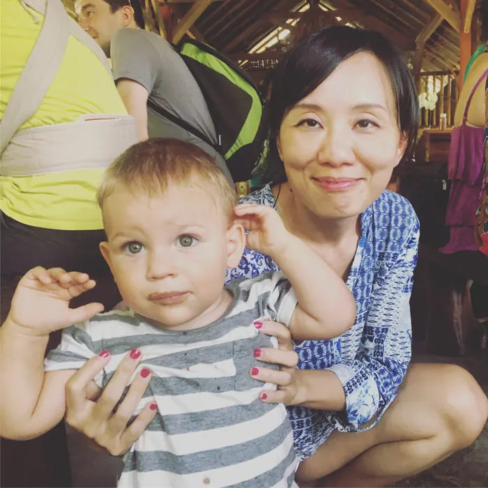 With a baby